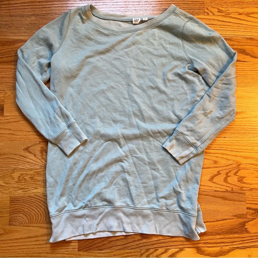 Gap light blue maternity sweatshirt with side zips size small